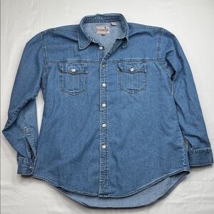 Men’s Levi’s Silver Tab Heavy Duty BUTTON DOWN Denim TWO Pocket Shirt Size XL